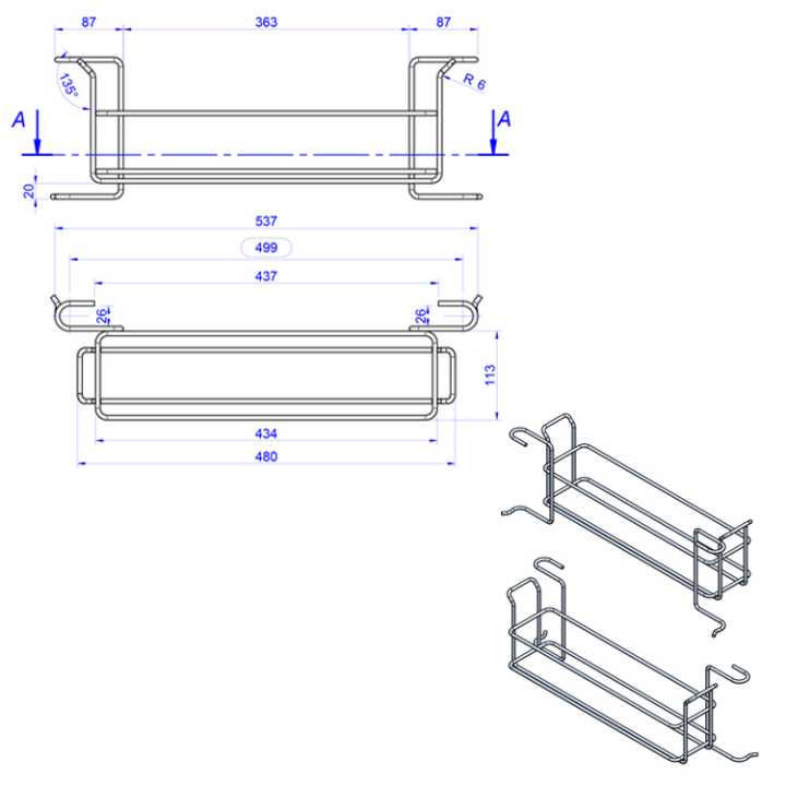 12601 ACE-1/3GN: Suporte para recipiente Gastronorm 1/3. Recipiente n