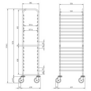 com uma distância de 75 mm entre elas.