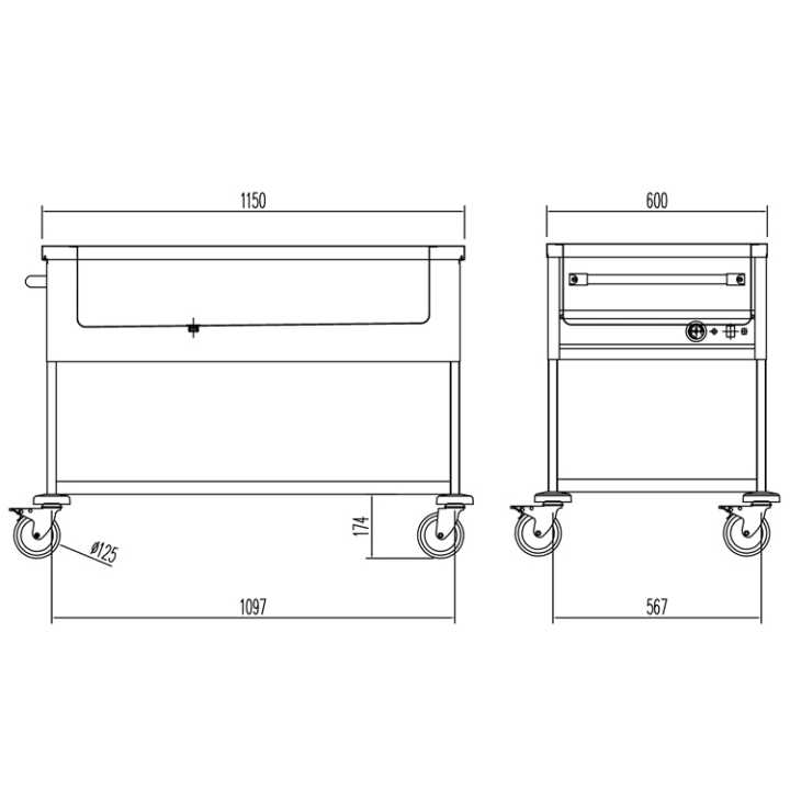 150mm- CBM-311 – Hotelequip.pt 3 ou 4 recipientes Gastronorm 1/1 e modelos com 2 ou 3 tanques independentes de tamanho GN 1/1.