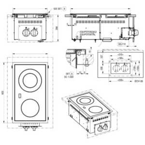 Placa vitrocerâmica de 6 mm de espessura.