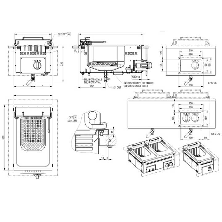 15kW – Hotelequip.pt tanques de 350 mm e 2 de 700 mm de largura.