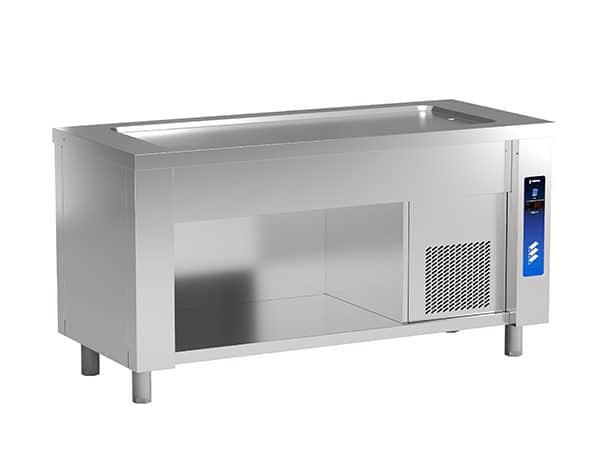 Elemento com Placa Fria e Reserva Inferior Optimize a conservação e a exposição dos seus alimentos e bebidas com os nossos equipamentos especialmente concebidos para manter a temperatura ideal.