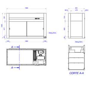A vitrina é refrigerada por meio de um sistema