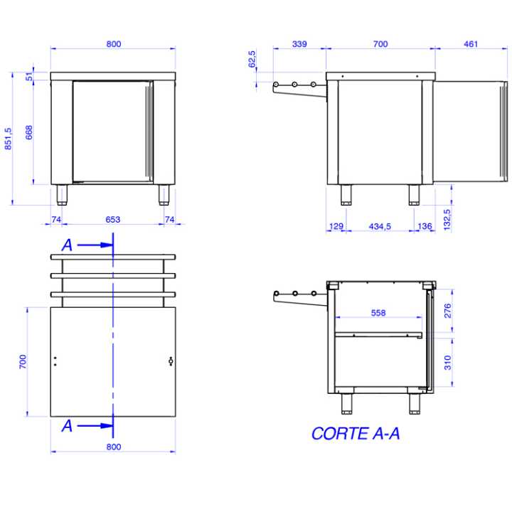 800 x 700 x 850 – SSMN-8-P – Hotelequip.pt desde restaurantes a cafetarias e supermercados.