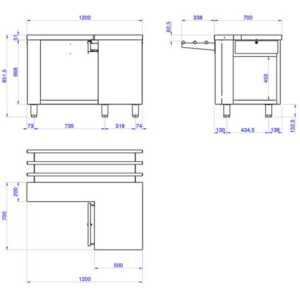 <p>Concebida para apoiar a caixa registadora e acomodar uma cadeira.</p>