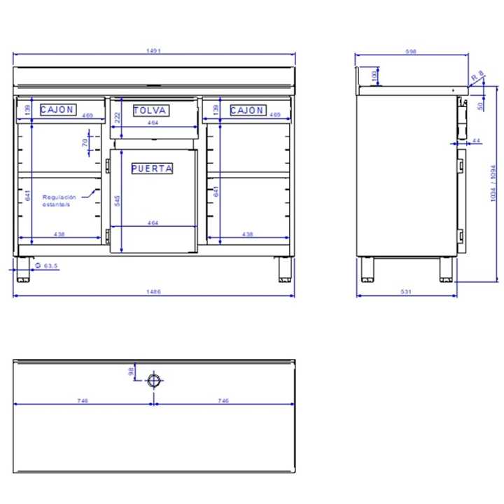 16859 mesas de estante para cafeteria e mesas refrigeradas de balcão
