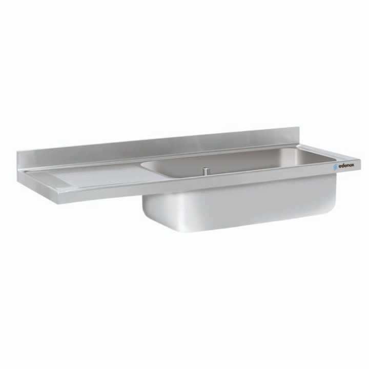 Bancada com lavatório e escorredor na esquerda 160 - Hotelequip.pt Encimera com profundidade de 700 mm com pias