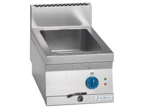 Banho Maria Eléctrico 1kW Fabricado inteiramente em aço inoxidável com taça de desenho profundo e cantos arredondados.