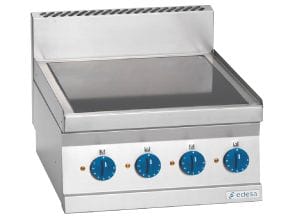 <p>Fogão de vitrocerâmica com resistências de potência única ou dupla