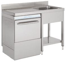 <p>As mesas estão desenhadas para acomodar uma máquina de lavar louça de abertura frontal de 600 x 600 mm.</p>