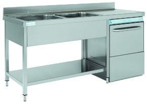 <p>As mesas estão desenhadas para acomodar uma máquina de lavar louça de abertura frontal de 600 x 600 mm.</p>