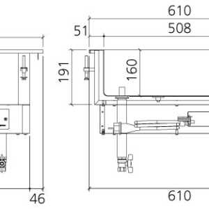 com 190 mm de profundidade.