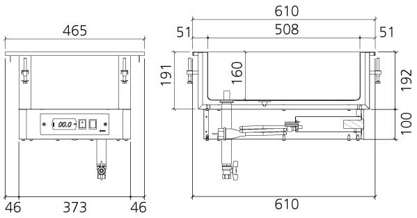 cota CBMA-111 com 190 mm de profundidade.