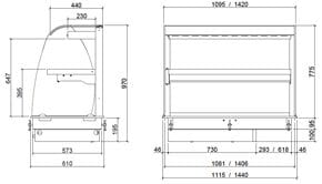 5504 A parte traseira conta com uma parede lisa em aço inoxidável.