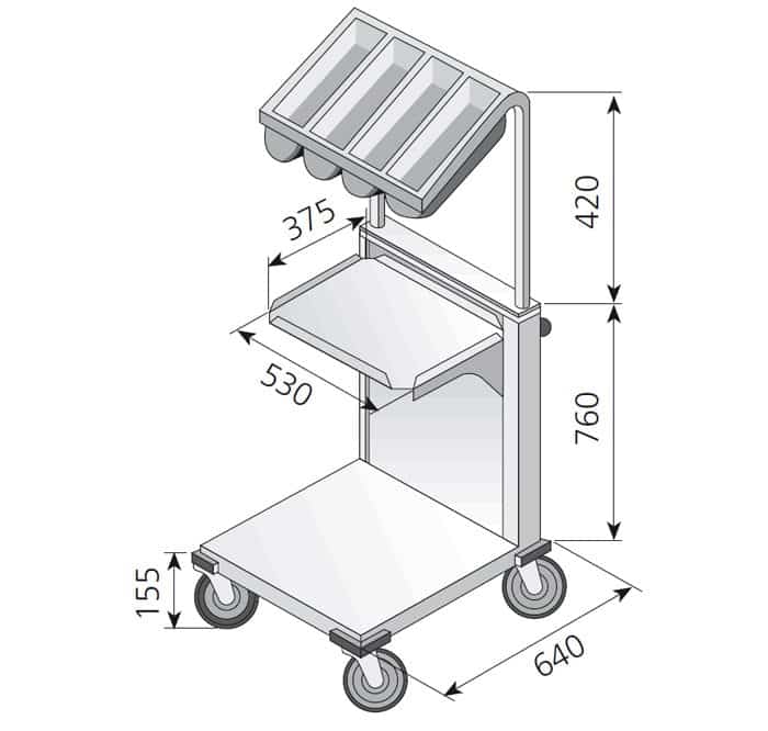 5624 Excelente e robusto sistema de molas que permite um nível constante de tabuleiros e cestos de lo