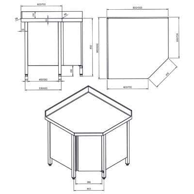 8694 para criar um ambiente de trabalho contínuo de mesas e pias Edesa.