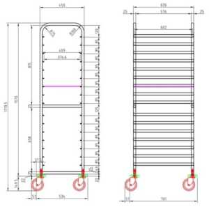 com uma distância de 75 mm entre elas.