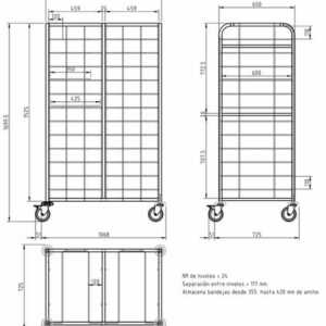 Estrutura robusta em tubo de aço inoxidável 25 x 25 mm