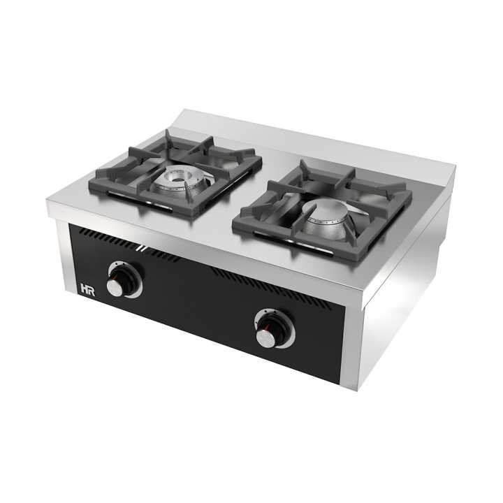Fogão a gás de bancada 2 queimadores - C2F600S -Hotelequip.pt Fogão a gás de bancada 2 queimadores - C2F600S -Hotelequip.pt