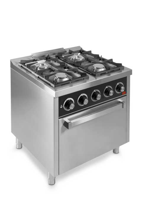 Fogão a gás 4 queimadores + forno C4F750H -Hotelequip.pt Fogão a gás 4 queimadores + forno C4F750H -Hotelequip.pt
