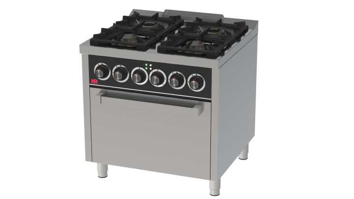 Fogão a gás 4 queimadores 750 + forno eléctrico C4F750HE -Hotelequip.pt Fogão a gás 4 queimadores 750 + forno eléctrico C4F750HE -Hotelequip.pt