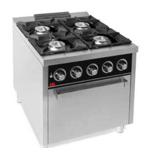 Fogão a gás 4 queimadores + forno série 900 -Hotelequip.pt