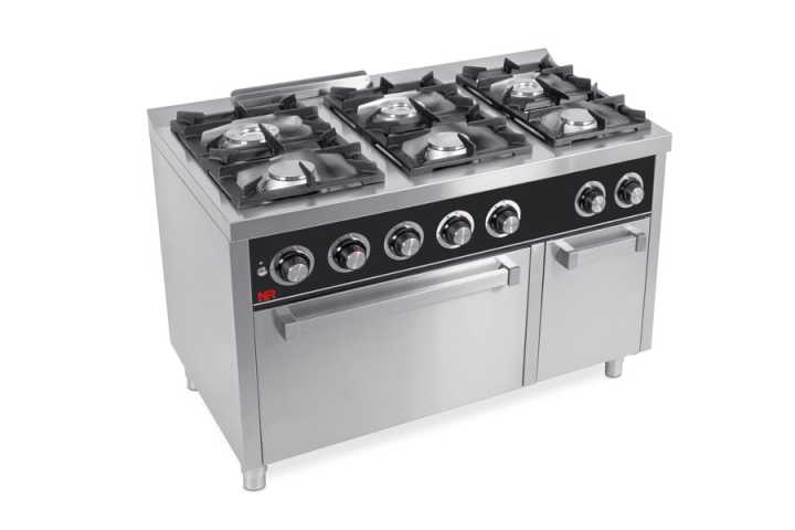 Fogão a gás 6 queimadores + forno C6F750H -Hotelequip.pt Fogão a gás 6 queimadores + forno C6F750H -Hotelequip.pt