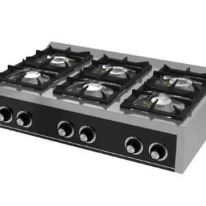 Fogão a gás de bancada 6 queimadores C6F750S -Hotelequip.pt