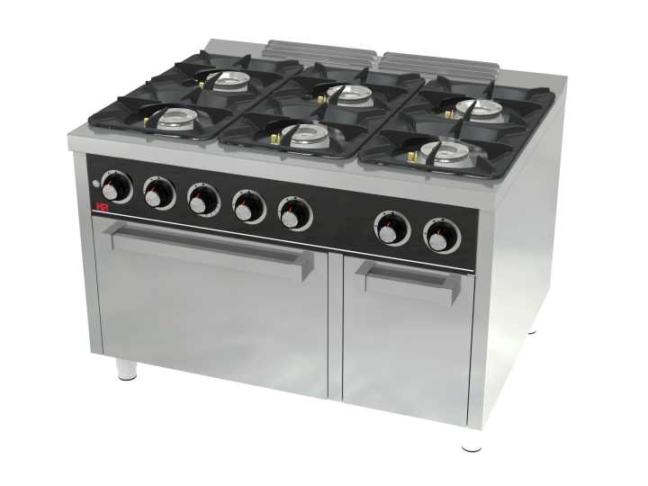 Fogão a gás 6 queimadores + forno C6F900H -Hotelequip.pt Fogão a gás 6 queimadores + forno C6F900H -Hotelequip.pt