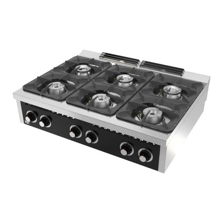 Fogão a gás de bancada 6 queimadores C6F900S -Hotelequip.pt Fogão a gás de bancada 6 queimadores C6F900S -Hotelequip.pt