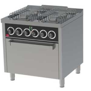 Fogão a gás 4 queimadores + forno elétrico CB4F750HE -Hotelequip.pt