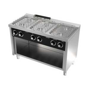 Fogão a gás com móvel 6 queimadores CB6F600E -Hotelequip.pt