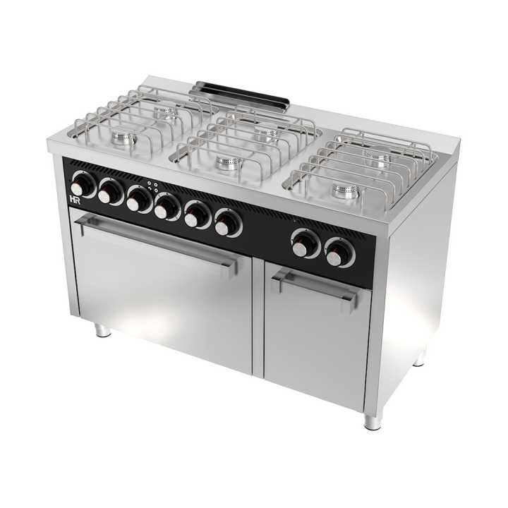 Fogão a gás 6 queimadores e forno elétrico CB6F600HE -Hotelequip.pt Fogão a gás 6 queimadores e forno elétrico CB6F600HE -Hotelequip.pt