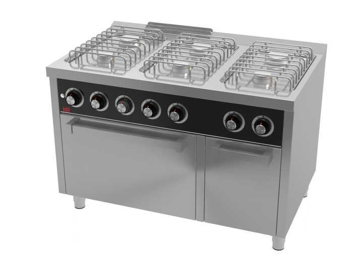 Fogão a gás 6 queimadores + forno CB6F750H -Hotelequip.pt Fogão a gás 6 queimadores + forno CB6F750H -Hotelequip.pt