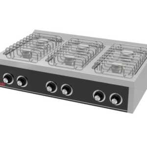 Fogão a gás de bancada 6 queimadores CB6F750S -Hotelequip.pt