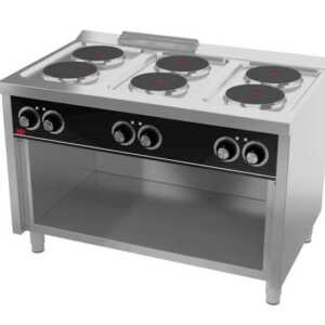 Fogão eléctrico armário 6 placas CE6P750E -Hotelequip.pt