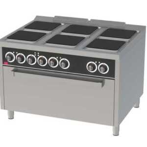 Fogão eléctrico + forno maxi 6 placas -Hotelequip.pt