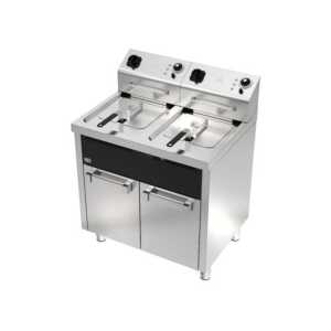 Fritadeira eléctrica trifásica móvel 10l+10l 9kw