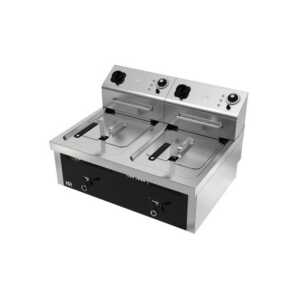 Fritadeira eléctrica de bancada 10l+10l 6kw