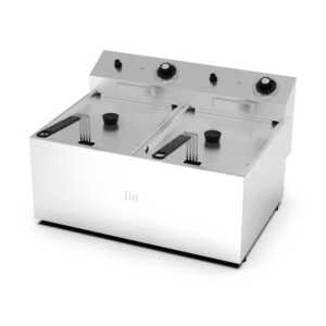 Fritadeira eléctrica trifásica 2 cubas de 8l sem torneira FD8L8LTRIFS