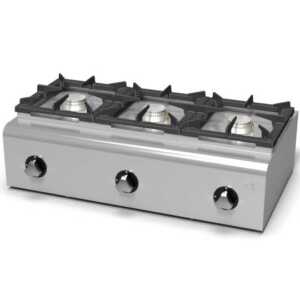 Fogão a gás de bancada 3 queimadores -Hotelequip.pt