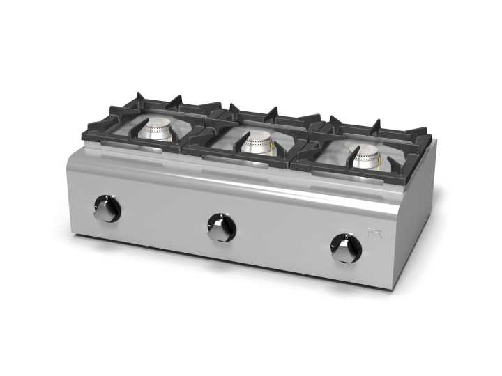 Fogão a gás de bancada 3 queimadores -Hotelequip.pt Fogão a gás de bancada 3 queimadores -Hotelequip.pt