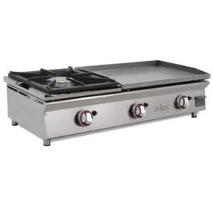 Placa de grelhar a gás 60 cm- aço laminado + fogão de 6kw 100PGLFN