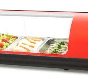 Vitrina expositora refrigerada 4 bandejas GN1/3 vermelho 4VTG-RO