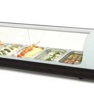 Vitrina expositora refrigerada 6 bandejas GN1/3 branco 6VTG-BL