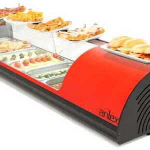 Vitrina expositora refrigerada  6 bandejas GN1/3 vermelho 6VTG-RO