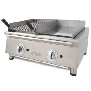 Fry-Top a gás 35 cm cromoduro + churrasqueira a gás 70FRYGCBN