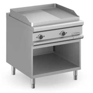 Fry-Top eléctrico placa lisa 80 cm - aço rectificado fenda, móvel MFTE98ALR