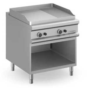 Fry-Top a gás 80cm placa lisa aço rectificado, móvel MFTG98AL