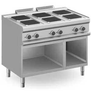 Fogão eléctrico 6 placas quadradas, móvel MPQ711A